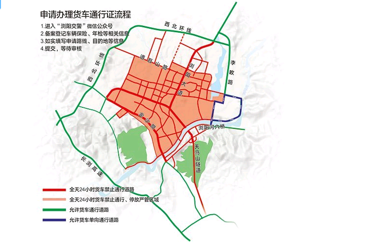 湖南浏阳禁行货车 交警凌晨助货车绕行