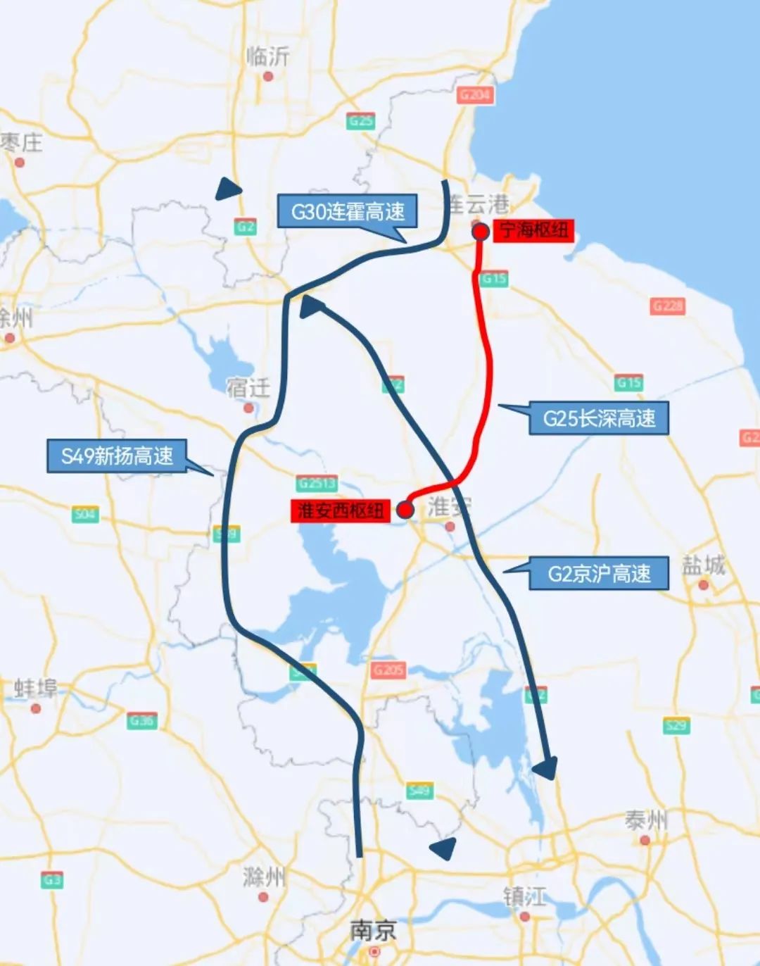 长深高速 路线图图片